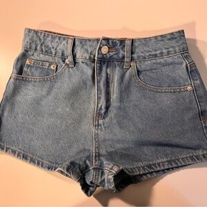 Edikted Light Blue Jean Shorts